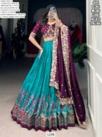 Women's Wedding Special Tussar Silk Floral Printed Lehenga With Embroidered Blouse