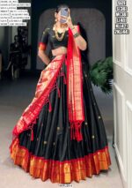 Trendy And Traditional Paithani Jacquard Silk Weaving Zari Work Lehenga Choli