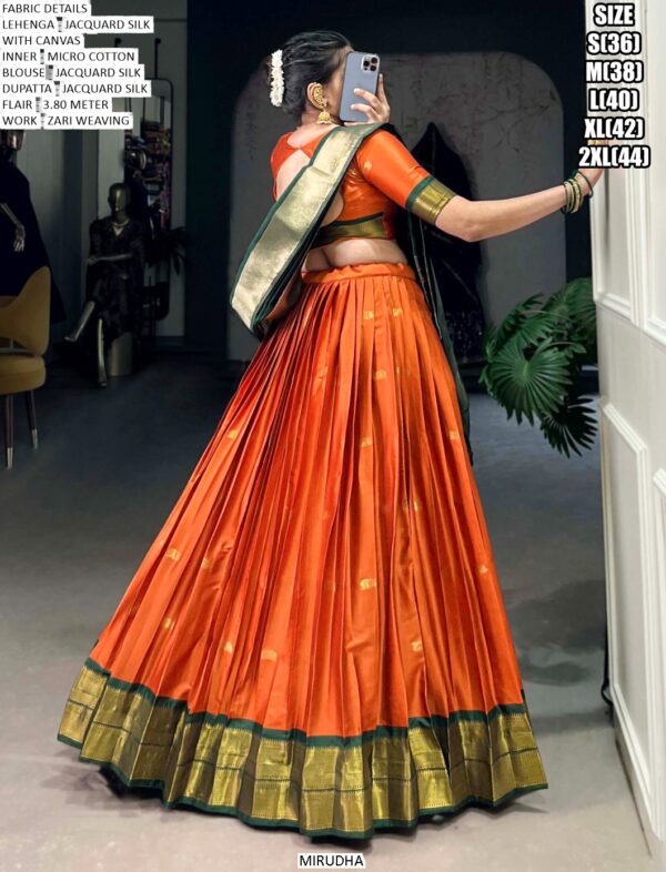 Trendy And Traditional Paithani Jacquard Silk Weaving Zari Work Lehenga Choli