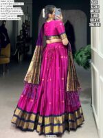 Trendy And Traditional Paithani Jacquard Silk Weaving Zari Work Lehenga Choli