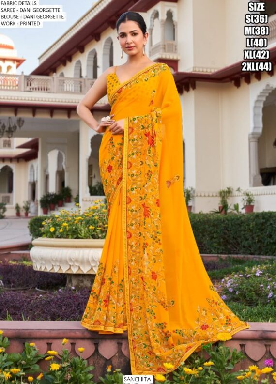 Dani Georgette Printed Daily Wear Sarees In Amazing Three Colours!
