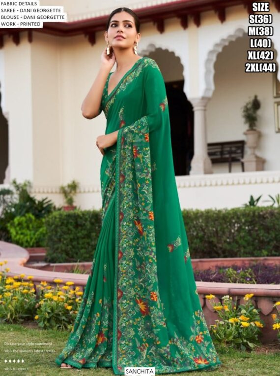 Dani Georgette Printed Daily Wear Sarees In Amazing Three Colours!