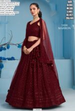 Semi-Stitched Georgette Sequins And Thread Embroidered Party Wear Lehenga Choli