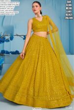 Semi-Stitched Georgette Sequins And Thread Embroidered Party Wear Lehenga Choli