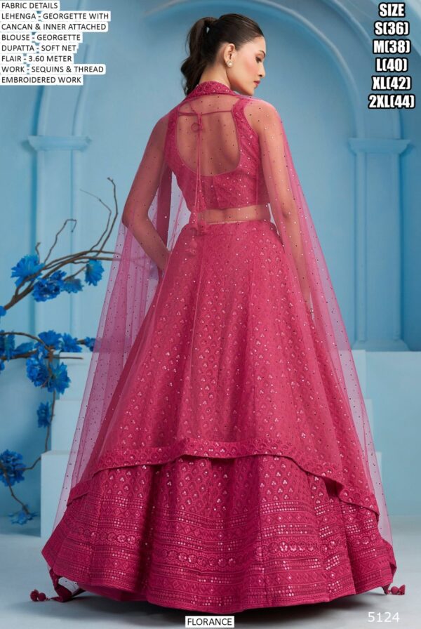 Semi-Stitched Georgette Sequins And Thread Embroidered Party Wear Lehenga Choli