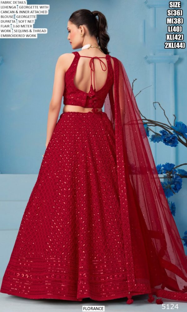 Semi-Stitched Georgette Sequins And Thread Embroidered Party Wear Lehenga Choli