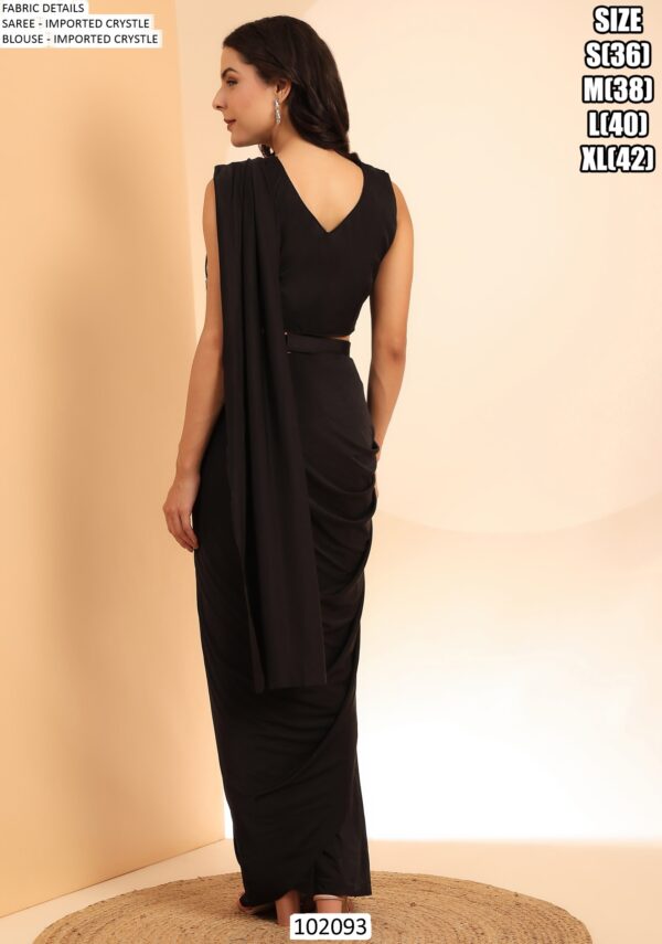 Get An Opulent Look Draped In This Readymade Party Wear Saree With Designer Blouse