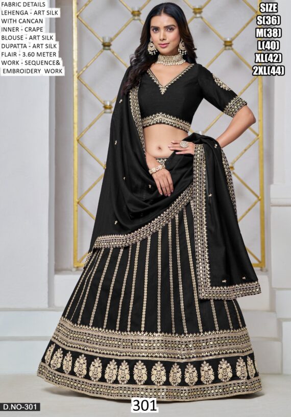 Bridesmaids Style Designer Art Silk Wedding Wear Lehenga Choli Collection