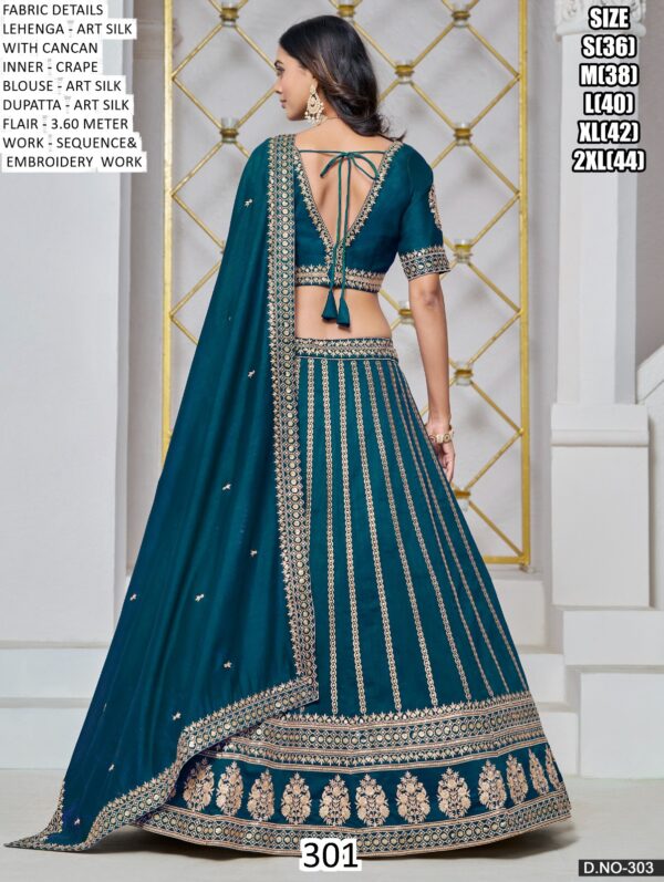 Bridesmaids Style Designer Art Silk Wedding Wear Lehenga Choli Collection