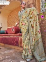 Elegant Shine! Super P.V Silk Floral Printed Sarees With Un-Stitched Blouse