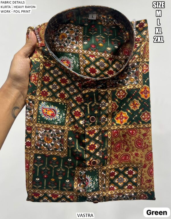 Five Premium Men's Wear Only Kurta In Heavy Rayon With Foil Work