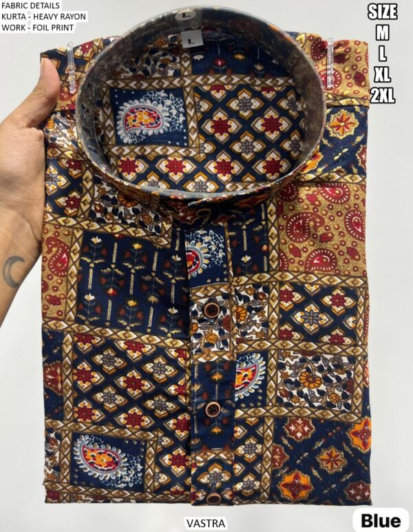 Five Premium Men's Wear Only Kurta In Heavy Rayon With Foil Work