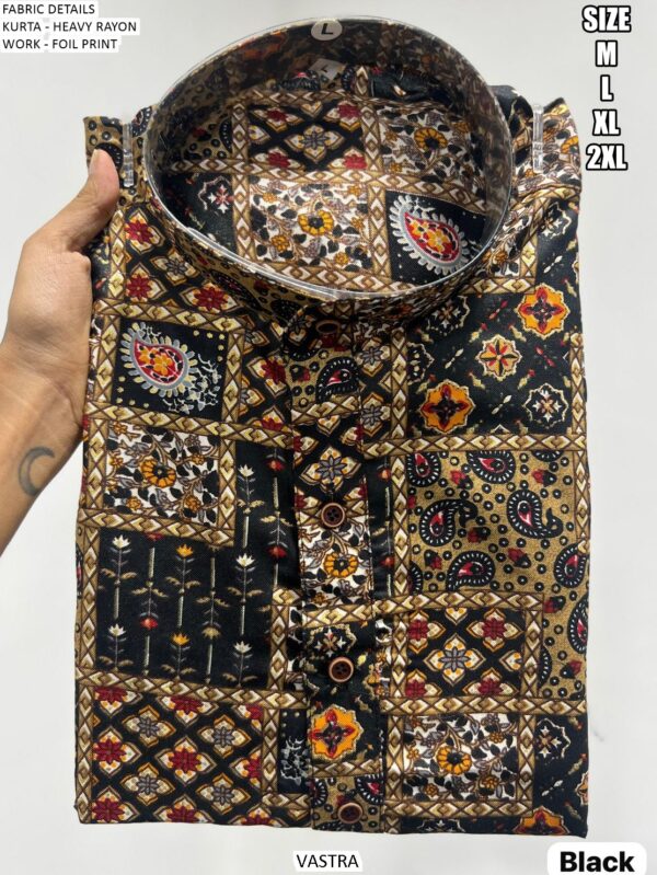 Five Premium Men's Wear Only Kurta In Heavy Rayon With Foil Work