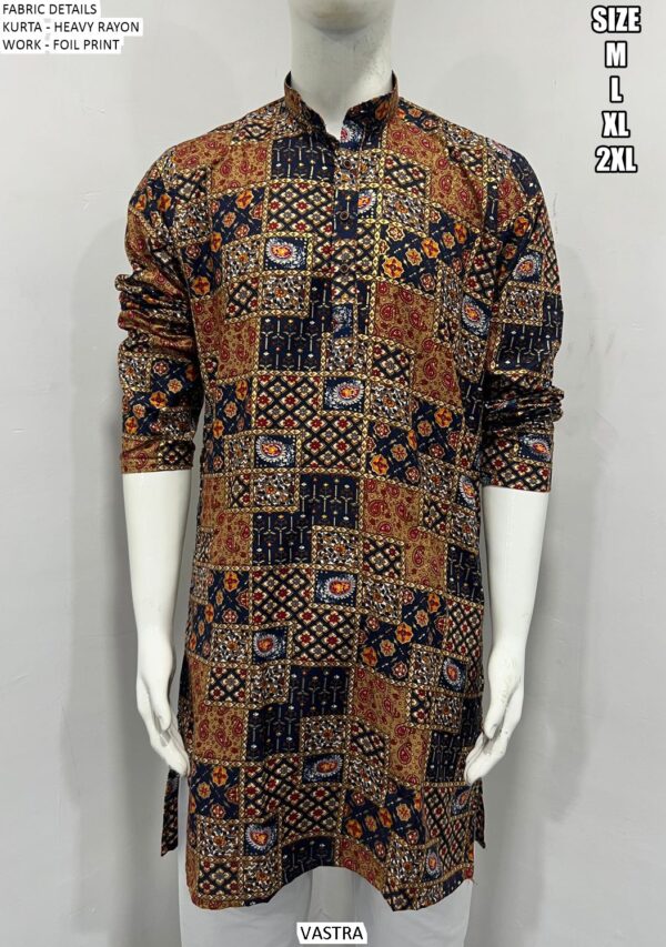 Five Premium Men's Wear Only Kurta In Heavy Rayon With Foil Work