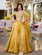 Haldi Special Yellow Colour Heavy Designer Goldie Blouse With Lehenga Set