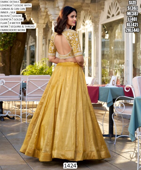 Haldi Special Yellow Colour Heavy Designer Goldie Blouse With Lehenga Set