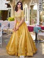 Haldi Special Yellow Colour Heavy Designer Goldie Blouse With Lehenga Set