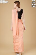 Cocktail Party Style Imported Crush Solid Ready To Wear Saree With Sequins Work Blouse