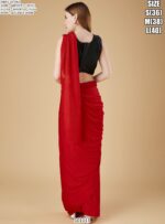Cocktail Party Style Imported Crush Solid Ready To Wear Saree With Sequins Work Blouse