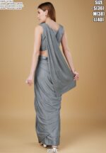 Cocktail Party Style Imported Crush Solid Ready To Wear Saree With Sequins Work Blouse