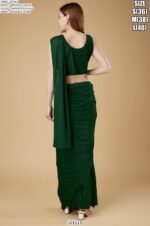 Cocktail Party Style Imported Crush Solid Ready To Wear Saree With Sequins Work Blouse