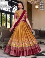 Royal Kanchipuram Silk Printed And Zari Weaving Festival Lehenga Choli