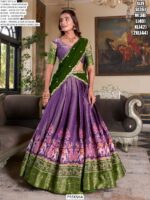 Royal Kanchipuram Silk Printed And Zari Weaving Festival Lehenga Choli