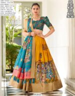 New Launching Festival Lehenga Choli In Dola Silk With Kalamkari Print Work