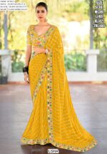 Party Wear Sarees In Georgette With Heavy Embroidery Blouse For Women