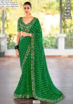 Party Wear Sarees In Georgette With Heavy Embroidery Blouse For Women