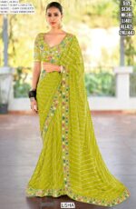 Party Wear Sarees In Georgette With Heavy Embroidery Blouse For Women