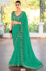 Party Wear Sarees In Georgette With Heavy Embroidery Blouse For Women