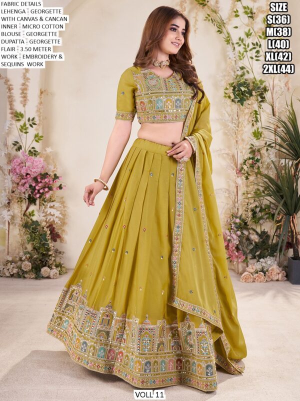 A Designer Semi-Stitched Georgette Lehenga Choli Collection For Weddings