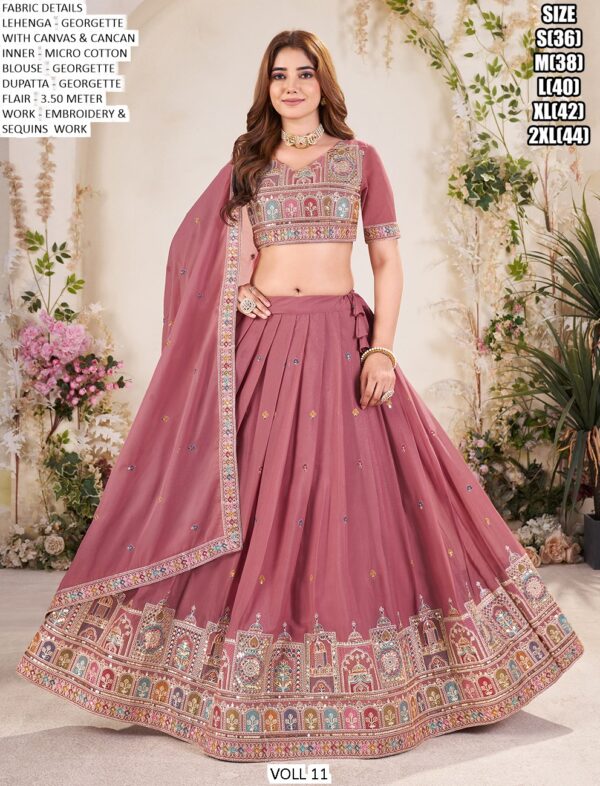 A Designer Semi-Stitched Georgette Lehenga Choli Collection For Weddings