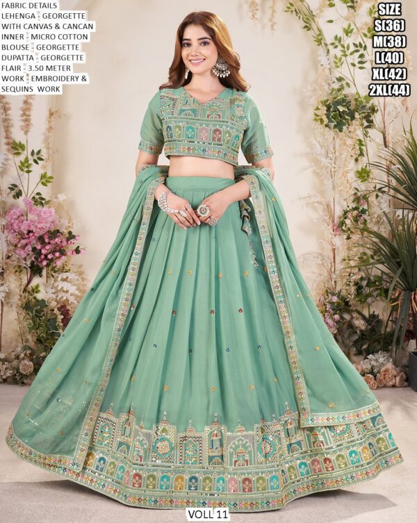 A Designer Semi-Stitched Georgette Lehenga Choli Collection For Weddings