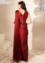 Ombre Pattern Ready Pleated Party Style Ready To Wear Saree With Blouse