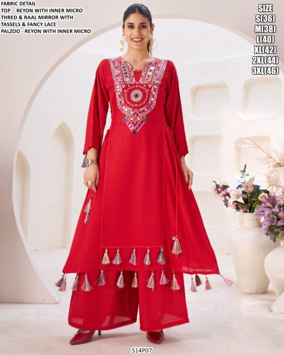 Refresh Your Wardrobe With This Stylish Thread And Mirror Work Kurta Sets