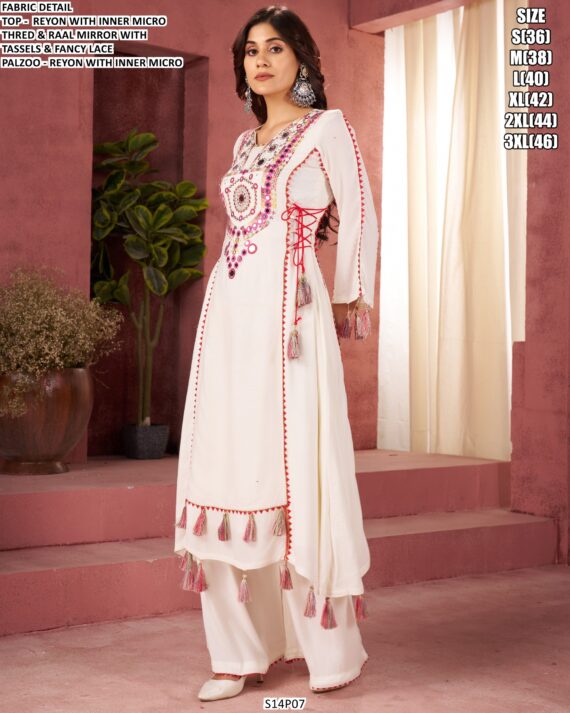 Refresh Your Wardrobe With This Stylish Thread And Mirror Work Kurta Sets