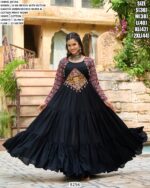 Maroon And Black Coloured Attractive Gamthi Embroidered Navratri Special Gowns