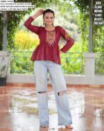 Kutchi Gamthi Patch With Schiffli Work Navratri Special Short Tops