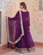 Faux Blooming Georgette Attractive Embroidered Wedding Gown With Dupatta