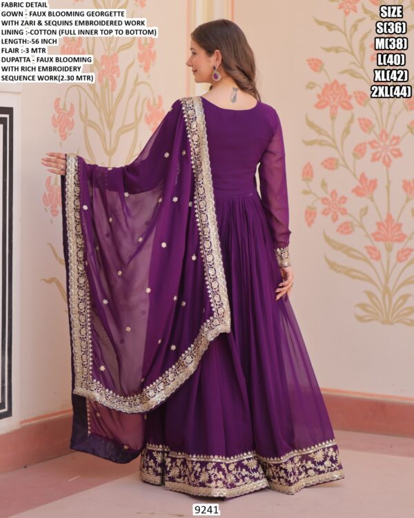 Faux Blooming Georgette Attractive Embroidered Wedding Gown With Dupatta