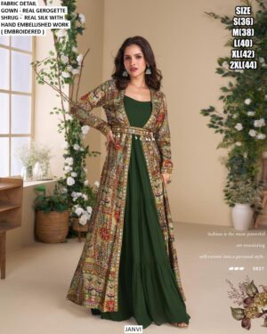 Party Look Exclusive Designer Indo-Western Style Jacket With Gown Collection