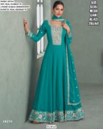Shop Designer Georgette Embellished Wedding Wear Gown With Dupatta