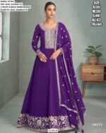 Shop Designer Georgette Embellished Wedding Wear Gown With Dupatta