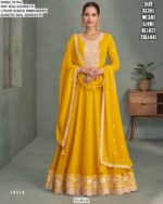 Shop Designer Georgette Embellished Wedding Wear Gown With Dupatta