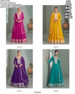 Shop Designer Georgette Embellished Wedding Wear Gown With Dupatta
