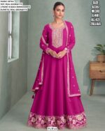 Shop Designer Georgette Embellished Wedding Wear Gown With Dupatta