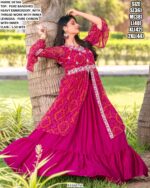 Festive Wear Pure Bandhej Lehenga Choli And Attached Shrug Set For Garba Nights