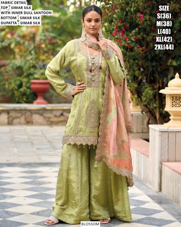 Shimmer Silk Heavy Designer Readymade Indian-Pakistani Style Salwar Kameez